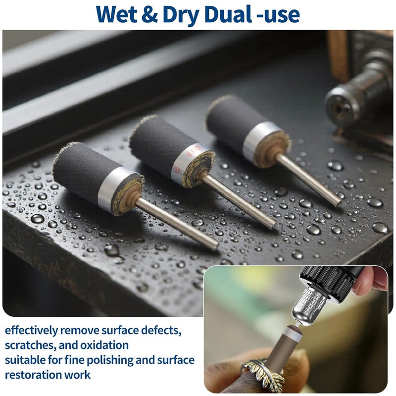 Waltool 22PCS Sanding Drums with 1/8"(3mm) Shank for Dremel, 180/240/320/400/600/800/1000/1200/1500/2000/2500 Grits Sandpaper Rotary Tool Accessories - Image 5